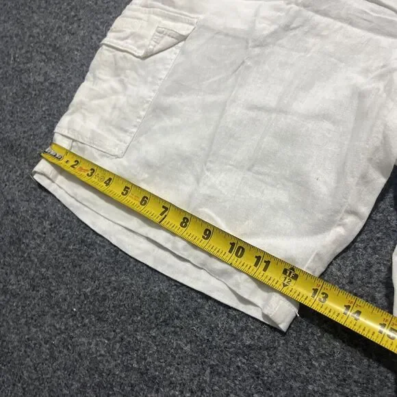 CUBAVERA Shorts Mens Size Extra Large White Linen Drawstring Cargo Pocket - Picture 6 of 14